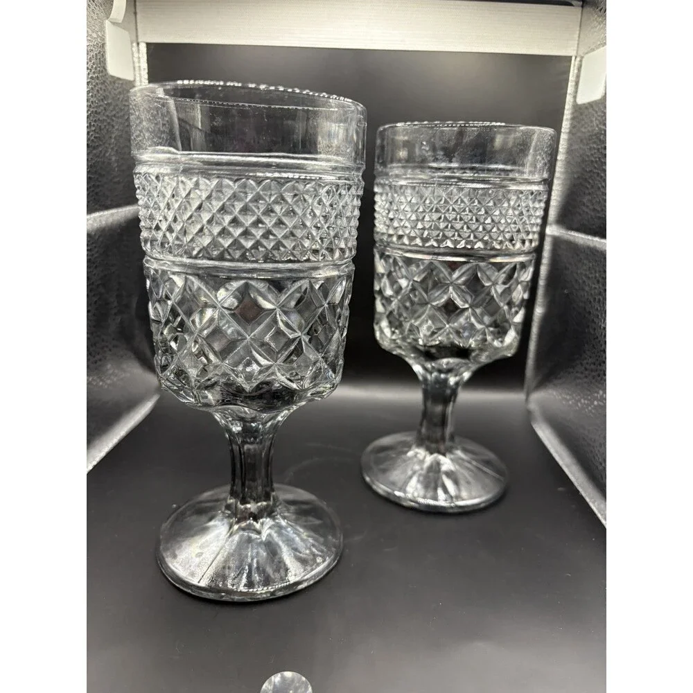 Vintage Wexford Smoke Wine/ Water Goblet by Anchor-Hocking Set Of 2 Replacements